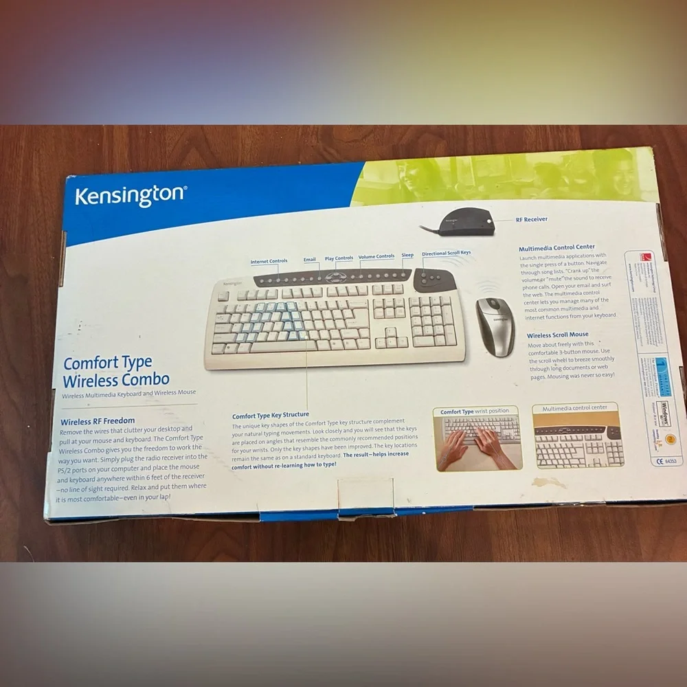 Kensington Comfort Type Wireless Combo 64353 Keyboard & Mouse NIB Sealed